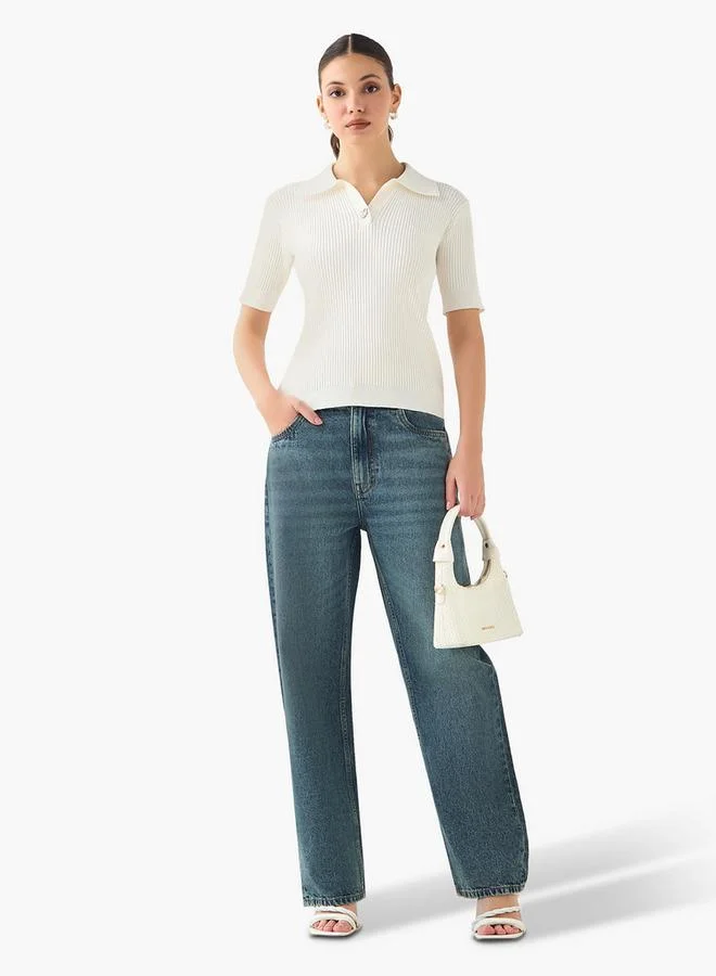 سبلاش فيڤ جينز نسائي مستقيم بخصر متوسط